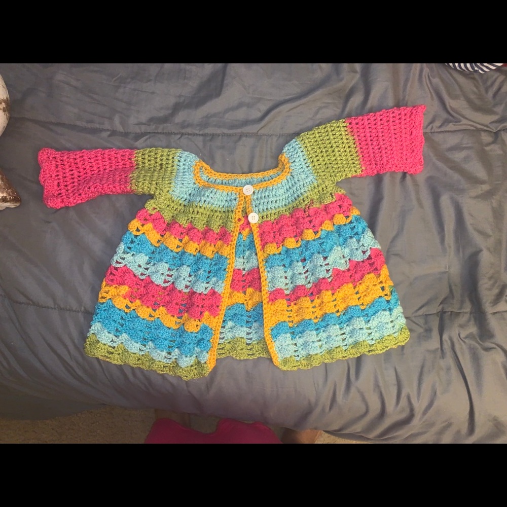 Custom crocheted toddler sweater